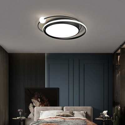 3-Light Ceiling Light Fixture Modern Style Circle Shape Metal Flush Mount Led Lights