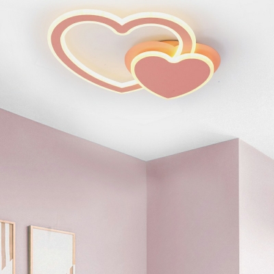 Contemporary Flush Ceiling Light Macaron Color Ceiling Light for Children's Room Bedroom
