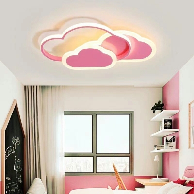 Contemporary Flush Ceiling Light Macaron Style Ceiling Light for Children's Room Bedroom