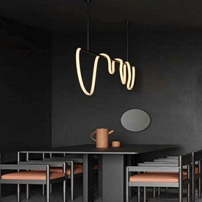 Gold Chandelier Lighting Fixtures Linear Contemporary Suspension Light for Dinning Room