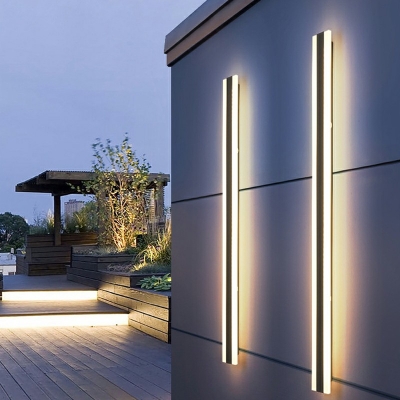 Minimalist Strip Wall Lamp for Courtyard Villa Balcony and Corridor Outdoor Waterproof Light