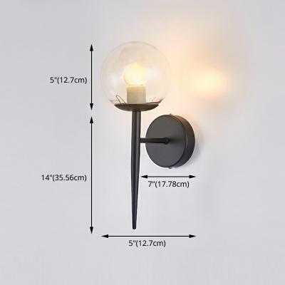 Modern Simple Glass Metal Wall Sconce Light for Bedside Corridor and Stair