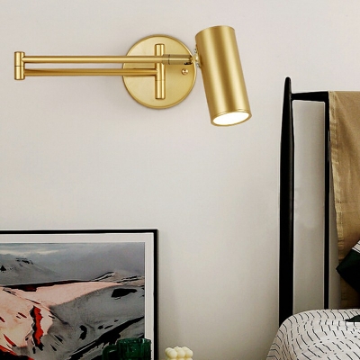 Modern Style Cylinder  Shade Wall Lamp Metal 1 Light Wall Light for Bedroom