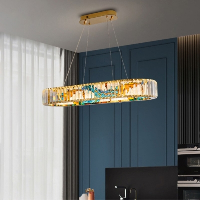 Modern Style Multi Light Pendant Crystal Flush Mount Chandelier for Dining Room Living Room