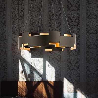 Postmodern Hanging Lights Round Shape Metal Chandelier for Bedroom
