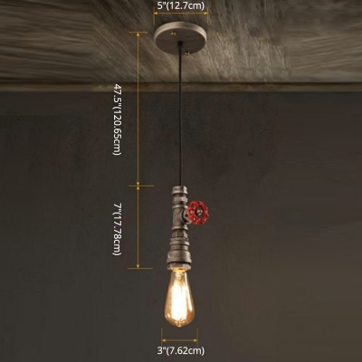 Steampunk Metal Pendant Light Water Pipe Pressure Gauge ​Suspension Lamp