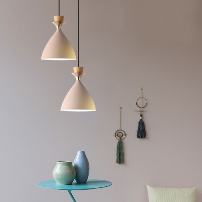 1 Light Cone Shade Hanging Light Modern Style Metal Pendant Light for Living Room