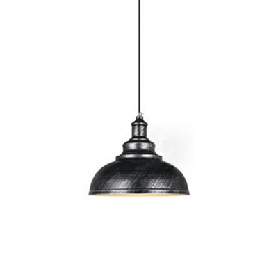1-Light Hanging Light Fixtures Vintage Style Bowl Shade Metal Ceiling Lights