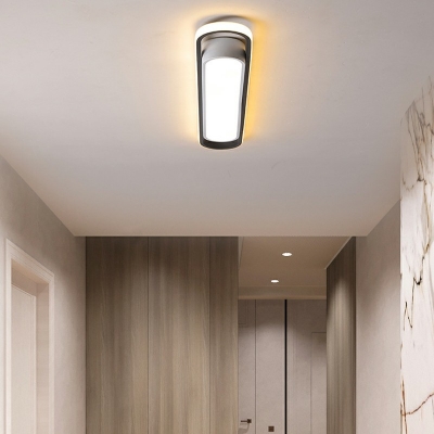 2-Light Flush Mount Lamp Modern Style Oval Shape Metal Ceiling Mounted Fixture