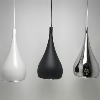 3-Light Hanging Lamps Minimal Style Teardrop Shape Metal Multi Light Pendant