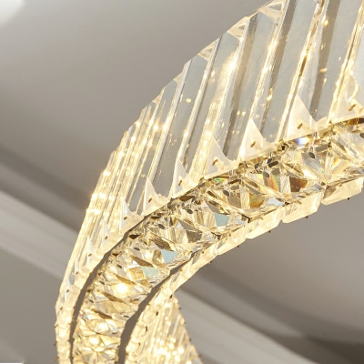 5-Light Pendant Chandelier Modern Style Ring Shape Crystal Wrapped Suspension Light