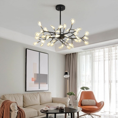 54-Light  Firefly Chandelier Modern Style Wrought Glass Lighting for  Living Room