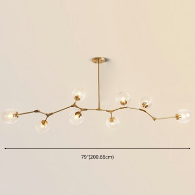 Adjustable Gold 8 Light Chandelier Lamp Contemporary Nordic LED Pendants Light for Living Room