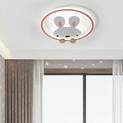 Girl Kid's Bedroom Decorative Ceiling Lamp Creative Cartoon Rabbit Shape Light