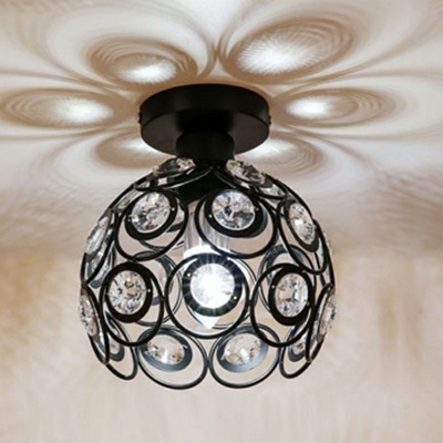 Globe Semi-Flush Mount Ceiling Fixture Industrial Vintage Intdoor Ceiling Light for Bedroom