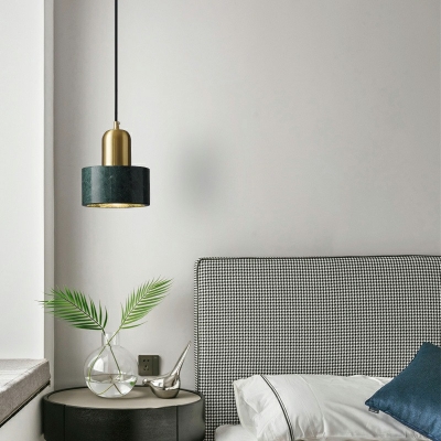 Industrial Pendant Lighting Fixtures Metal Drum 1 Light Vintage Ceiling Light for Bedroom