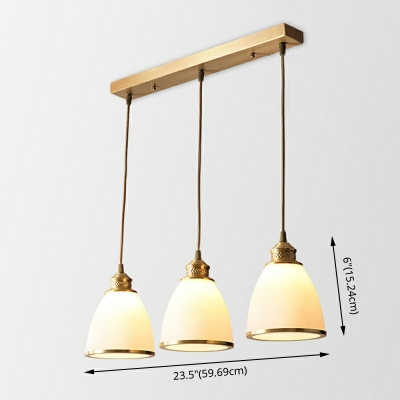 Modern Simple Drop Pendant 3 Light Glass Hanging Lamp Kit for Dining Room Living Room