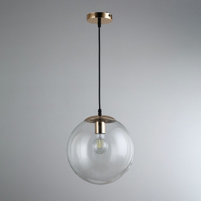 Modern Simple Drop Pendant Ball Shape Glass Down Lighting for Bar Bedroom