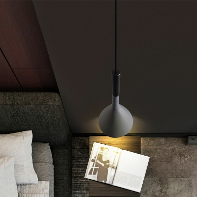 Modern Style LED Pendant Light Nordic Style Funnel Shaped Metal Acrylic Hanging Light for Bedside