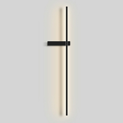 Modern Style Linear Shaped Wall Lamp Acrylic 1 Light Wall Light in Black for Bedroom