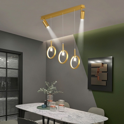 Modern Style Ring Shaped Island Pendant Acrylic 5 Light Island Light for Living Room