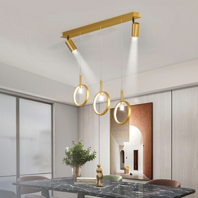Modern Style Ring Shaped Island Pendant Acrylic 5 Light Island Light for Living Room
