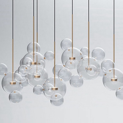 Multiple Glass Ball Pendant Light Contemporary Hanging Light