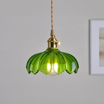 Prismatic Glass Cord Mini Pendant Lamp Industrial Hanging Light