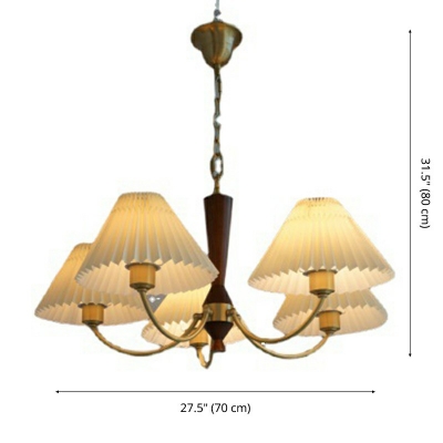 Swooping Arm Chandelier Lighting Fixtures Traditional Wood Franch Style Antique Hanging Pendant Lights for Living Room