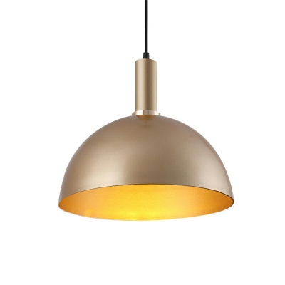 1-Light Pendant Ceiling Lights Industrial Style Bowl Shape Metal Suspension Lighting