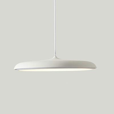 1 Light Round Plate Shade Hanging Light Modern Style Aluminum Alloy Pendant Light for Living Room
