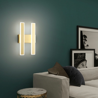 2 Lights LED Wall Sconce Modern Style Metal Acrylic Wall Light for Bedside