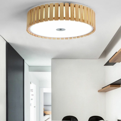 Japanese Style LED Flushmount Light Modern Style Wood Celling Light for Homestay