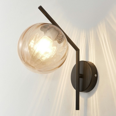 Modern Creative Metal Glass Wall Sconce Light for Bedside Corridor and Stair