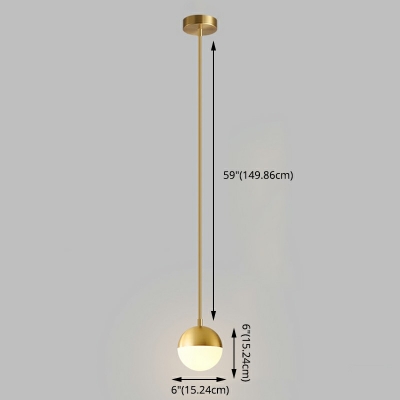 Modern Pendnats Light Fixtures Globe Glass Minimalism Hanging Ceiling Light for Bedroom