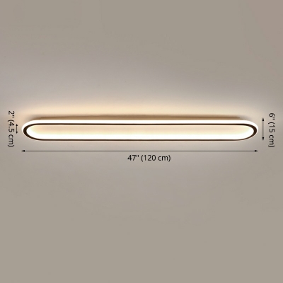 Modern Style LED Flushmount Light Nordic Style Linear Metal Acrylic Celling Light for Aisle