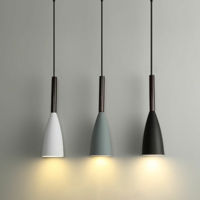 Modern Style LED Pendant Light Nordic Style Funnel Shaped Metal Acrylic Hanging Light for Bedside