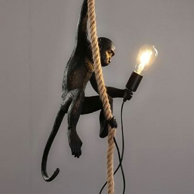 Rope Animal Pendants Lights Vintage Creative 1 Light Bedroom Hanging Light Fixtures
