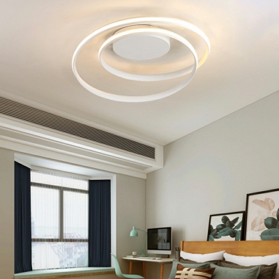 1-Light Flush Mount Lamp Minimalism Style Circle Shape Metal Ceiling Light Fixture