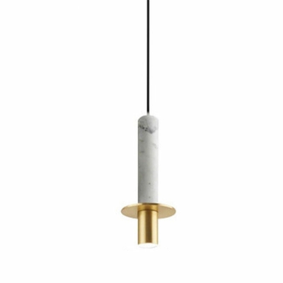 1 Light Linear Shade Hanging Light Modern Style Stone Pendant Light for Living Room