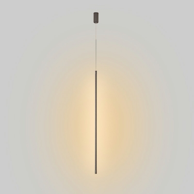 1-Light Pendant Lamp Contemporary Style Linear Shape Metallic Hanging Ceiling Light