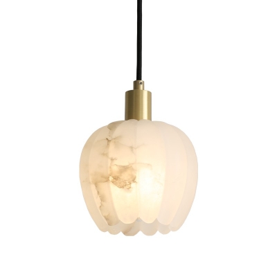 1-Light Pendant Lamp Modern Style Global Shape Stone Hanging Ceiling Light