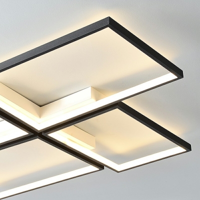 4 Lights LED Flushmount Light Modern Style Minimalism Metal Acrylic Celling Light for Living Room