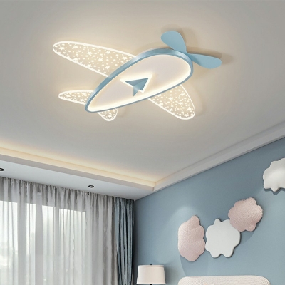 5-Light Ceiling Light Fixture Kids Style Airplane Shape Metal Flushmount Lights