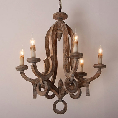 French Retro Chandelier 6 Head Ceiling Chandelier for Dining Room Living Room