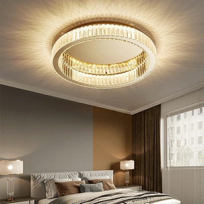 Modern Flush Ceiling Light Fixtures Crystal Flush Mount Ceiling Chandelier for Living Room Bedroom