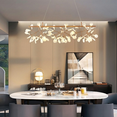 Modern Lighting Chandelier Adjustable 81 Lights Linear Living Room Pendant Lighting Fixtures
