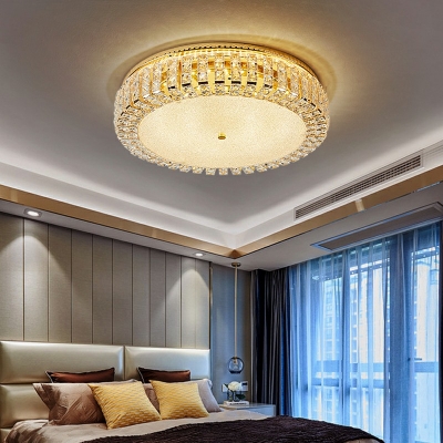 Modern Style Flush Mount Ceiling Chandelier Crystal Flush Ceiling Light Fixtures for Living Room