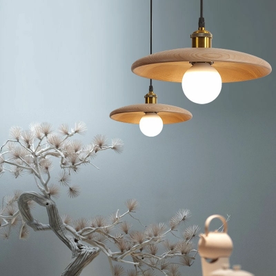 Modern Style LED Pendant Light Japanese Style Minimalism Wood Chandelier Light for Homestay