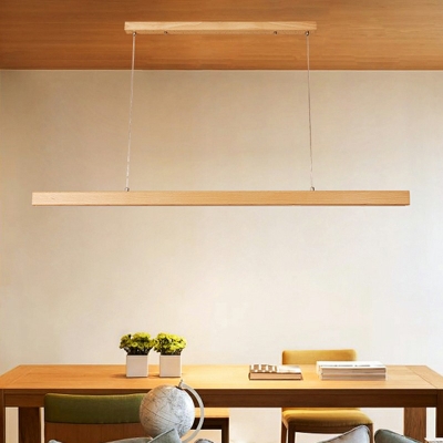 Modern Style LED Pendant Light Minimalism Style Wood Linear Hanging Light for Office